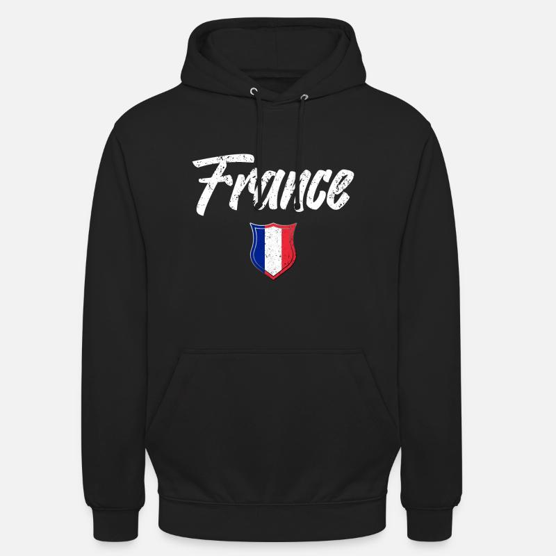 FRANCE - Sweat-shirt à capuche unisexe - noir
