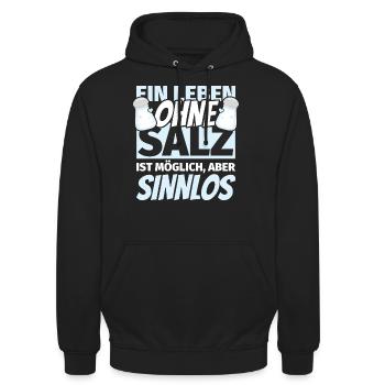 Salz Geschenke lustig Satzliebhaber - Unisex Hoodie - Schwarz - Vorne - Alina (178cm) & Michal (187cm)