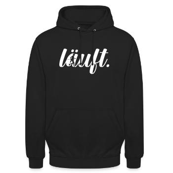 läuft - Trailrunning - Unisex Hoodie - Schwarz - Vorne - Alina (178cm) & Michal (187cm)