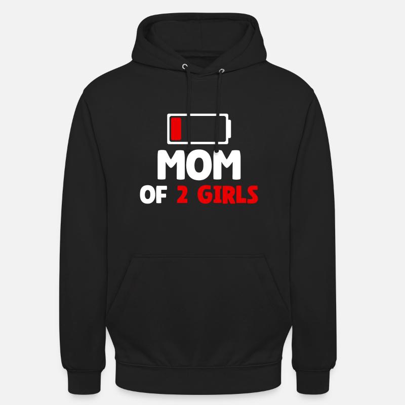 Maman de 2 filles - Sweat-shirt à capuche unisexe - noir