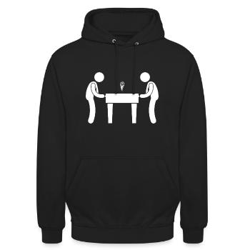 Baby-foot Baby-foot Fun Goal Fan - Sweat-shirt à capuche unisexe - noir - Devant - Alina (178cm) & Michal (187cm)