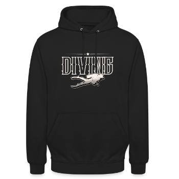 Taucher Tauchen - Unisex Hoodie - Schwarz - Vorne - Alina (178cm) & Michal (187cm)