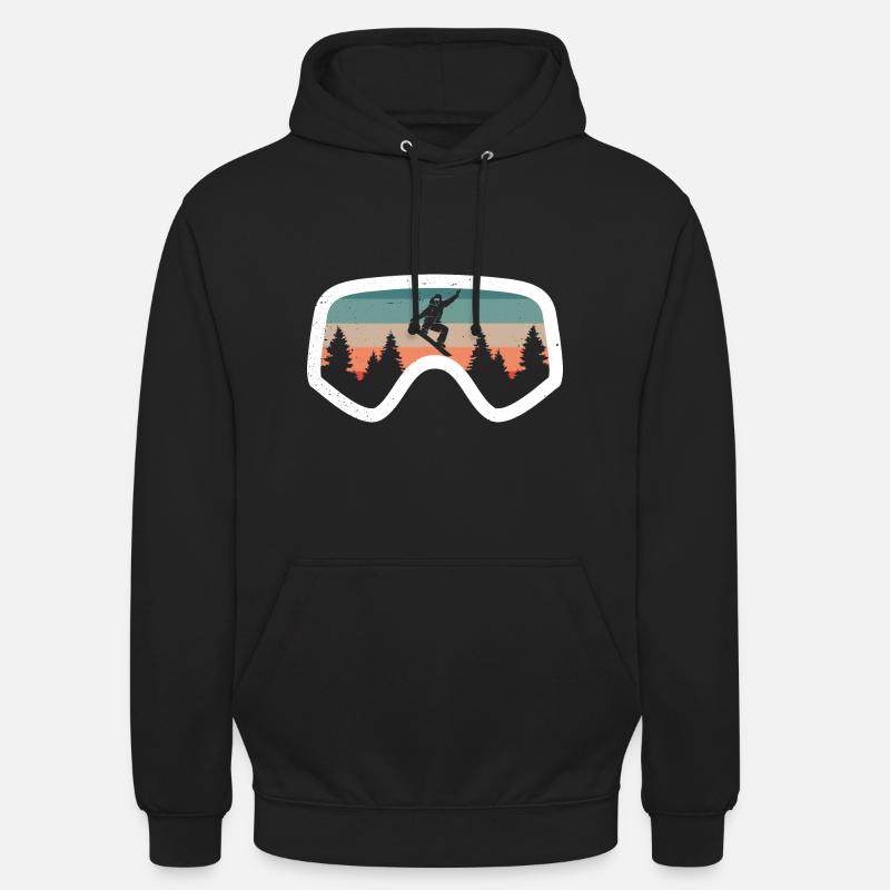 Lunettes de ski - Sweat-shirt à capuche unisexe - noir