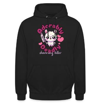 adorablement mortel - Sweat-shirt à capuche unisexe - noir - Devant - Alina (178cm) & Michal (187cm)