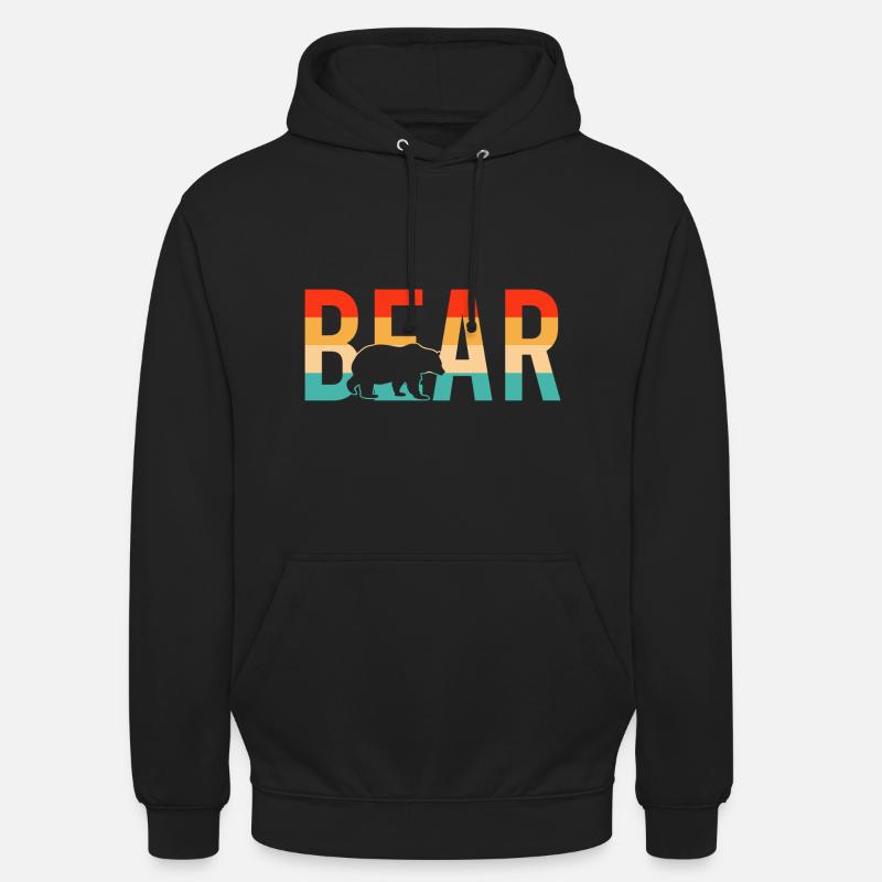Bär bear retro - Unisex Hoodie - Schwarz