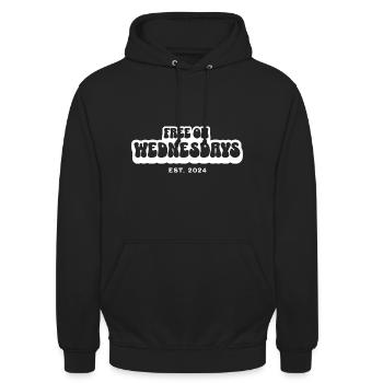 Gratuit le mercredi - Vivez plus sans stress - Sweat-shirt à capuche unisexe - noir - Devant - Alina (178cm) & Michal (187cm)