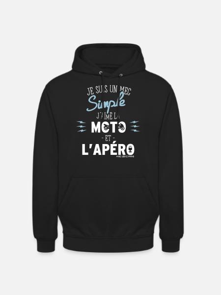 motorcycle and aperitif - gift - Unisex Hoodie - black