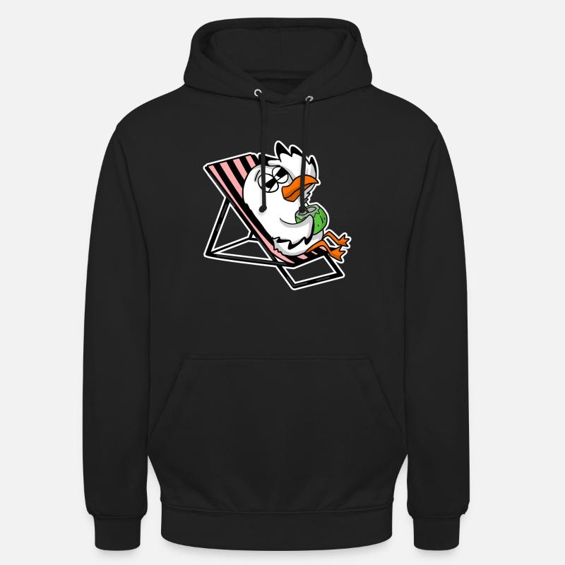 Möwe am Strand - Unisex Hoodie - Schwarz