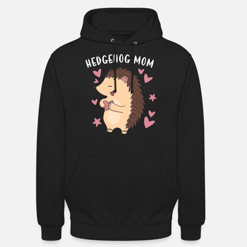 Hedgie Hérisson Maman Hérisson - Sweat-shirt à capuche unisexe - noir