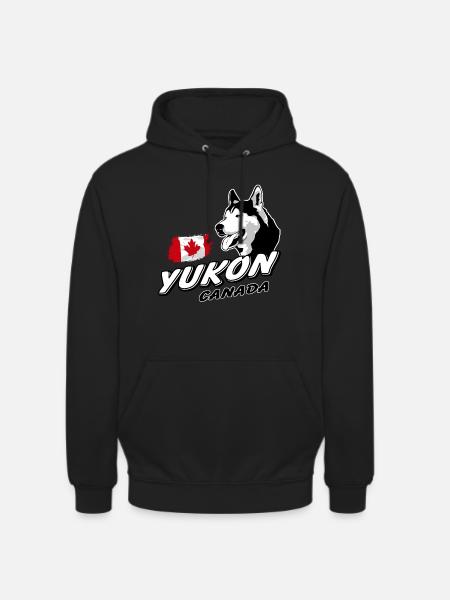 Yukon - Husky - Canada Flag - Unisex Hoodie - Schwarz