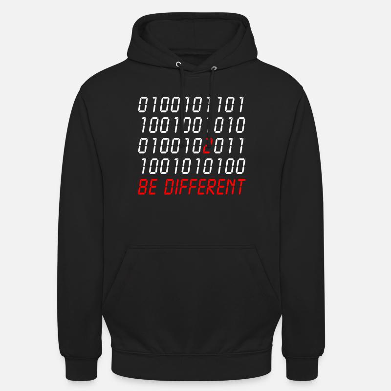 0100101 be different nerd programer gift idea - Unisex Hoodie - Schwarz