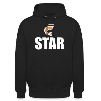 Crevette étoilée blanche - Sweat-shirt à capuche unisexe - noir - Devant - Alina (178cm) & Michal (187cm)