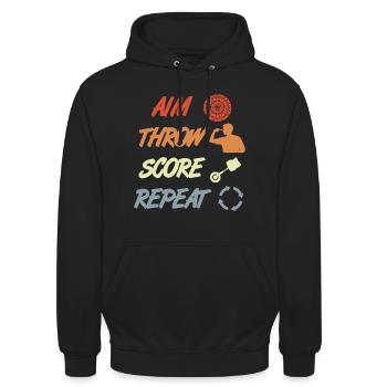 Dart Motivation - Unisex Hoodie - Schwarz - Vorne - Alina (178cm) & Michal (187cm)