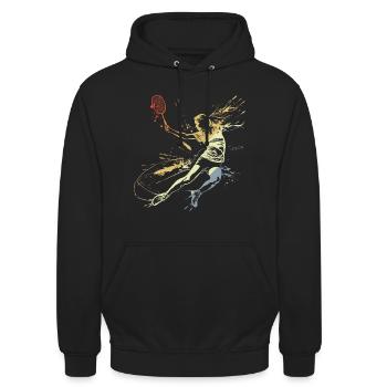 Badminton Mme Grafitti - Sweat-shirt à capuche unisexe - noir - Devant - Alina (178cm) & Michal (187cm)