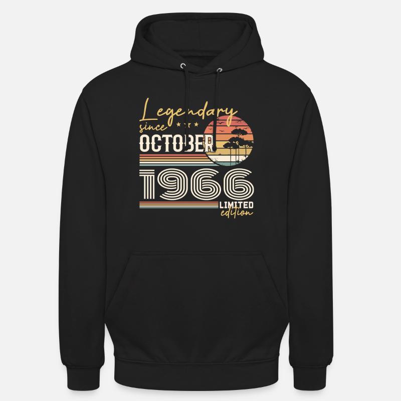 October 1966 Gift - Awesome Since October 1966 - Unisex Hoodie - black