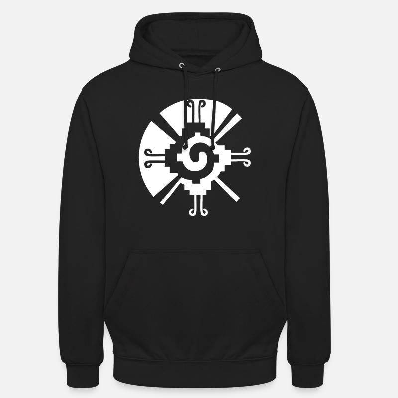 Solar Geometric Pattern (White) - Unisex Hoodie - black