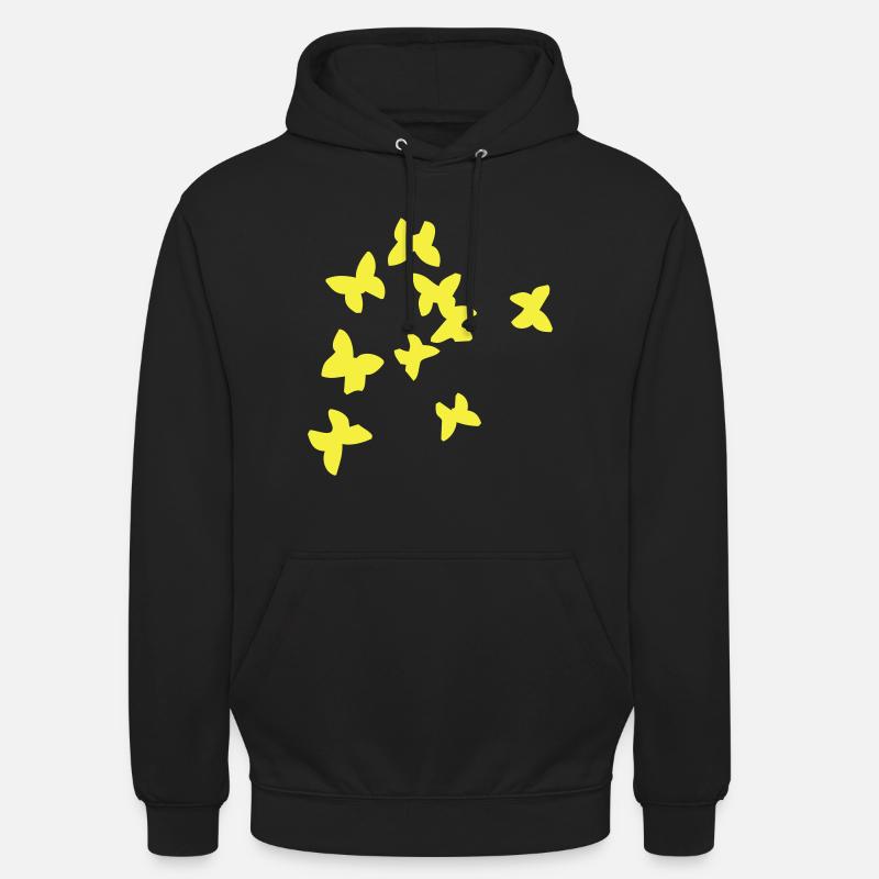 Oiseaux d'été jaune - Sweat-shirt à capuche unisexe - noir