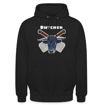 Butcher Bull - Unisex Hoodie - Schwarz - Vorne - Alina (178cm) & Michal (187cm)
