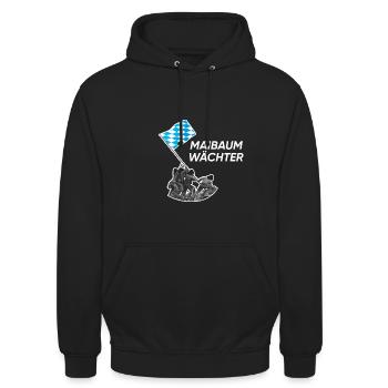 MAIBAUM Wächter - Unisex Hoodie - Schwarz - Vorne - Alina (178cm) & Michal (187cm)