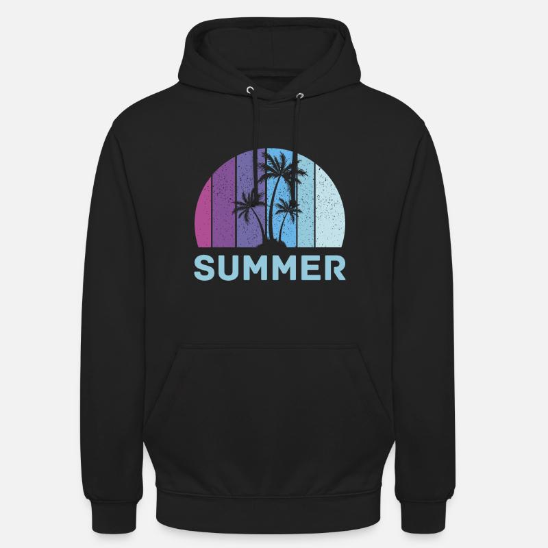 Vacances d’été rétro Palm - Sweat-shirt à capuche unisexe - noir