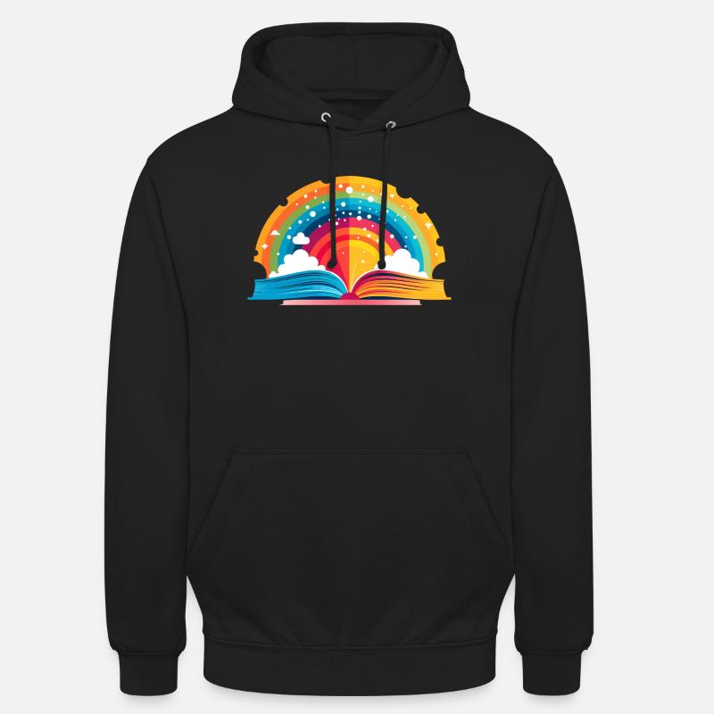 regenbogen buch mit wolken - Unisex Hoodie - Schwarz