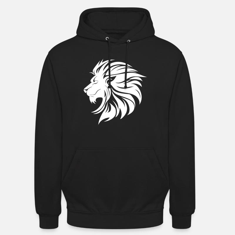 Mighty Lion Head Mane Cool Tattoo Style - Felpa con cappuccio unisex - nero