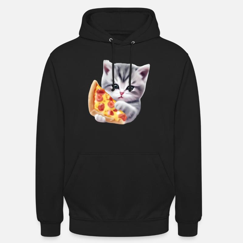 Pizza Katze - Unisex Hoodie - Schwarz