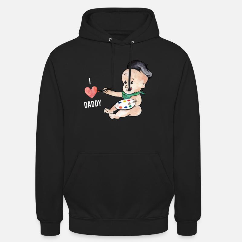 J'aime mon papa peintre bébé - Sweat-shirt à capuche unisexe - noir