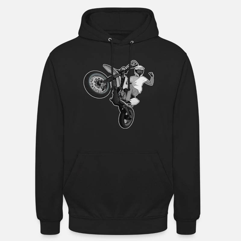 Supermotard / Supermotard / Supermotard Wheelie Bikers - Sweat-shirt à capuche unisexe - noir
