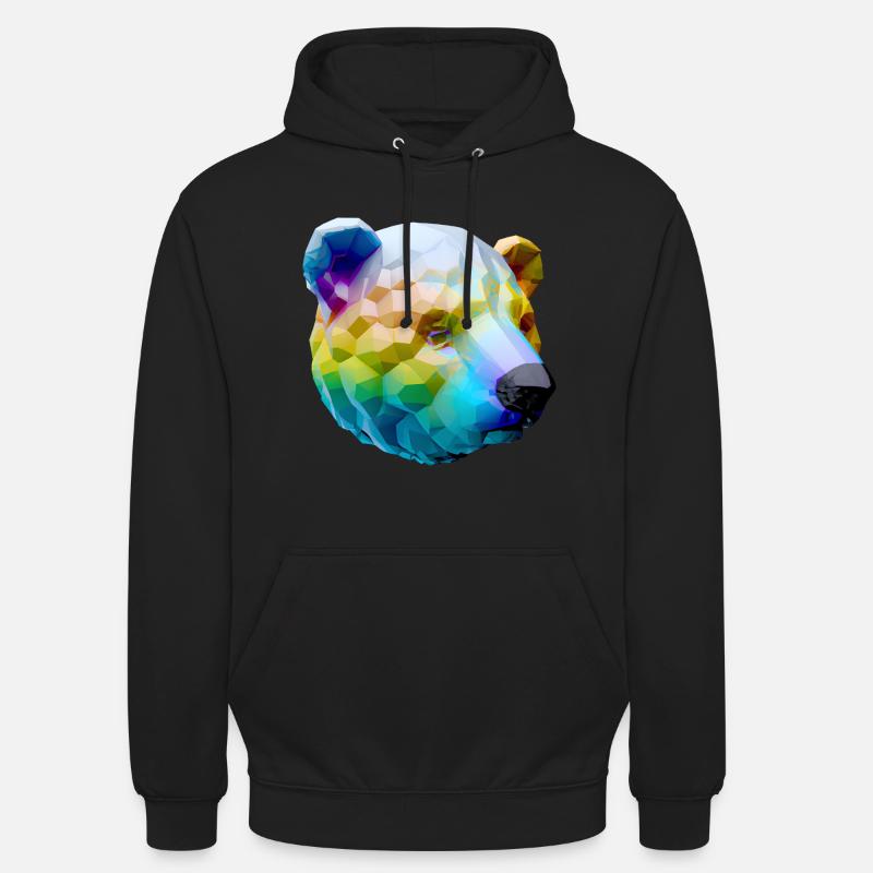 Farbenfroher Polygon Bär - Unisex Hoodie - Schwarz