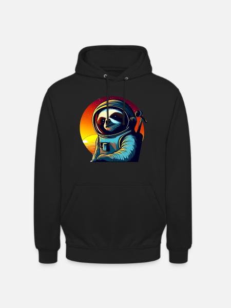 Lazyer in space at sunset - Unisex Hoodie - black