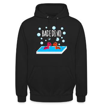 Bathing Dinos - Unisex Hoodie - black - Front - Alina (178cm) & Michal (187cm)