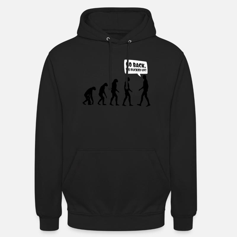 Evolution fucked up - Evolution verkackt - Unisex Hoodie - Schwarz