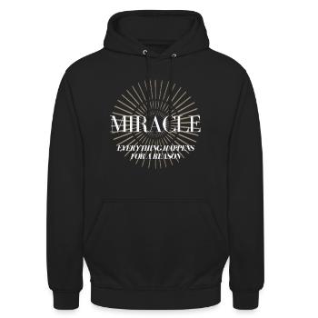 Wunder, Alles passiert aus einem Grund - Unisex Hoodie - Schwarz - Vorne - Alina (178cm) & Michal (187cm)