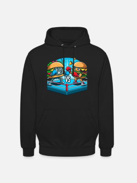 Hamburger de boxe - Sweat-shirt à capuche unisexe - noir