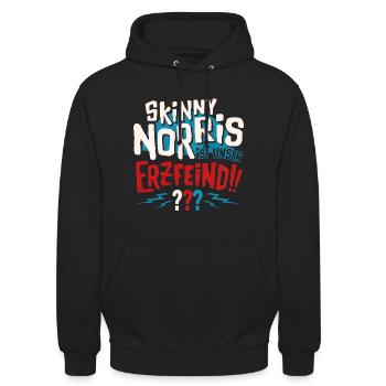 Die Drei ??? Skinny Norris - Unisex Hoodie - Schwarz - Vorne - Alina (178cm) & Michal (187cm)