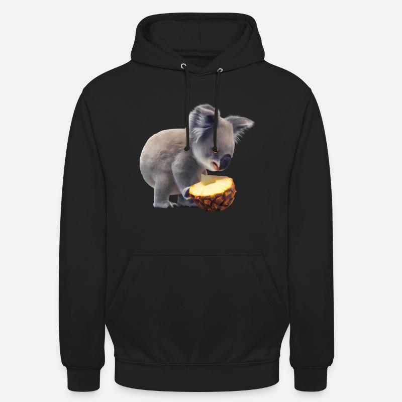 Koala et ananas - Sweat-shirt à capuche unisexe - noir