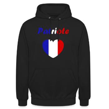 PATRIOT - Unisex Hoodie - Schwarz - Vorne - Alina (178cm) & Michal (187cm)