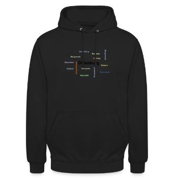 Oldenburg - Unisex Hoodie - Schwarz - Vorne - Alina (178cm) & Michal (187cm)