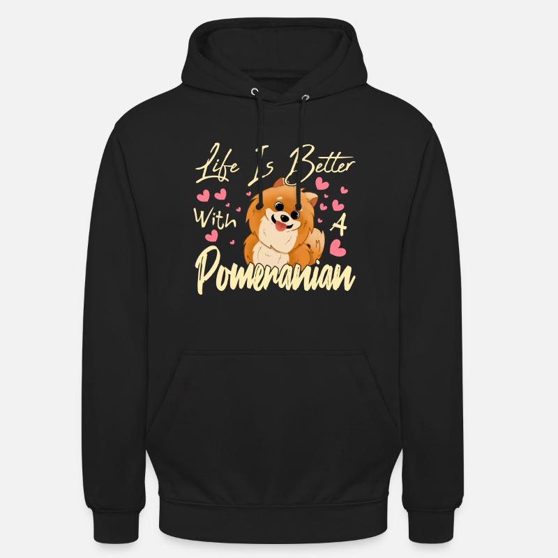 Amoureux de la Poméranie - Sweat-shirt à capuche unisexe - noir