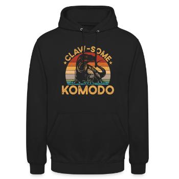 Propriétaire griffu du dragon de Komodo, faune, - Sweat-shirt à capuche unisexe - noir - Devant - Alina (178cm) & Michal (187cm)