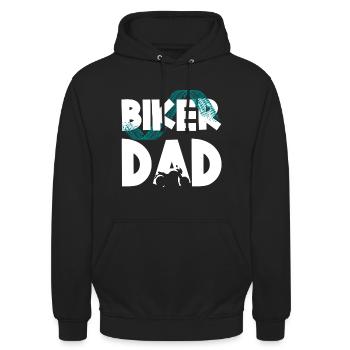 Biker dad cadeau moto meilleur papa - Sweat-shirt à capuche unisexe - noir - Devant - Alina (178cm) & Michal (187cm)