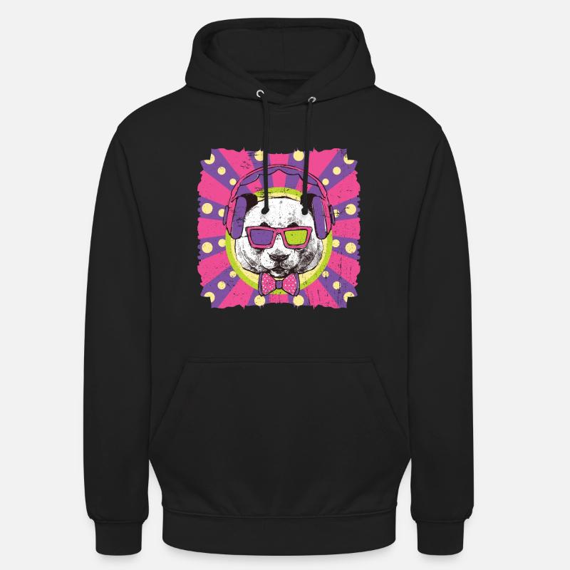 Panda funky - Sweat-shirt à capuche unisexe - noir