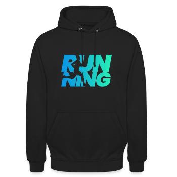 Running Jog Jogger Gift Runner Sport Jogging - Unisex Hoodie - black - Front - Alina (178cm) & Michal (187cm)