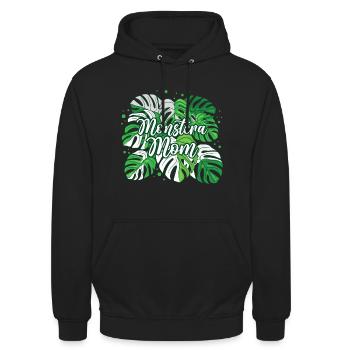 Variegated Monstera Mom - Unisex Hoodie - Schwarz - Vorne - Alina (178cm) & Michal (187cm)