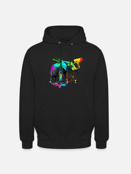 Safari Kunst Elefant - Unisex Hoodie - Schwarz