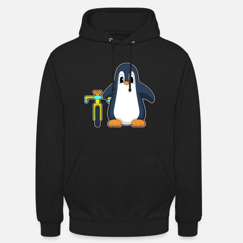 Vélo pingouin - Sweat-shirt à capuche unisexe - noir