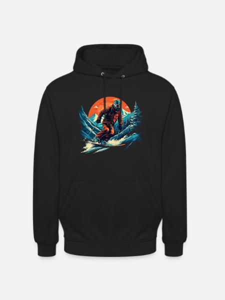 Skifahren Winterspaß - Unisex Hoodie - Schwarz