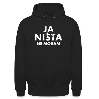 yes nista ne moram - Unisex Hoodie - black - Front - Alina (178cm) & Michal (187cm)
