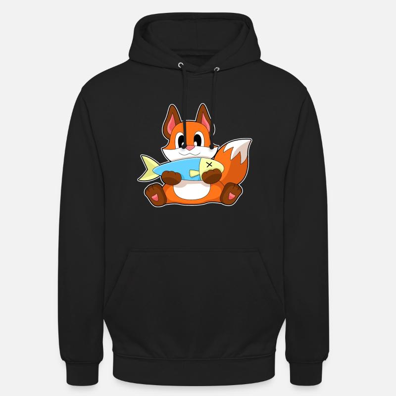 Poisson renard - Sweat-shirt à capuche unisexe - noir